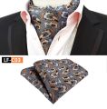 Cravat Paisley Silk Floral Neckwear 2Pcs/Set Ascot Ties & Handkerchief For Men Suit Wedding Party Suit Accessories With Pocket Square. 