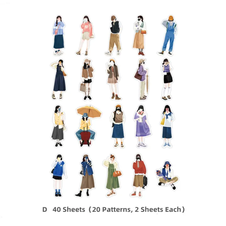 RHS%20Online%2040PCS%20The%20Rest%20of%20My%20Life%20Series%20Washi%20Stickers%20Cartoon%20Character%20Album%20Diary%20Journal%20Decorative%20Scrapbooking%20DIY%20Sticker%20-%20Image%202