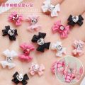10/20/30Pcs Pink Ribbon Resin Bow Nail Charms Mixed Style bow Rhinestone Jewelry Parts 8-12mm Manicure Decor DIY Accessory-Y2K.
