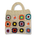 Handmade Crochet tote bag Unique Knitted Casual Floral handbag Hollow out Trendy Large capacity bag for Fashionable accessories  use Beach outings Shopping trips Gift for women. 