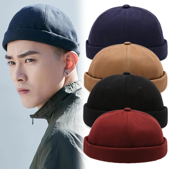 Vintage%20Dome%20Hat%20Mens%20Cotton%20Beanies%20for%20Men%20Docker%20Sailor%20Crimping%20Brimless%20Skull%20Caps%20Casual%20Elastic%20Cap%20-%20Image%203