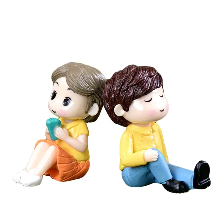 Cute Romantic Couple Decor Doll Home Office Desktop Miniature Landscape Ornament