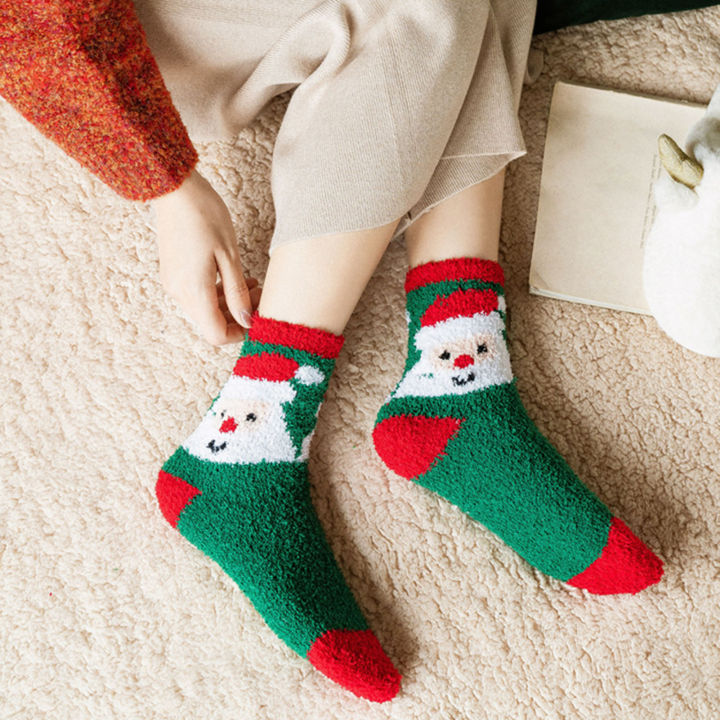 Mid%20Calf%20Socks%20Stretchy%20Christmas%20Xmas%20Ladies%20Casual%20Socks%20-%20Image%203