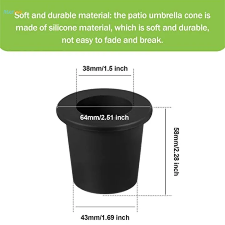 Patio Table Umbrella Hole Black Umbrella Hole Plug for Deck Beach Patio