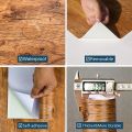 3mx60cm Dark Oak Wood Grain Peel and Stick Wallpaper , 10 Ft. x 2 Ft. Removable Wood Contact Paper, Removable Contact Paper for Countertops, Decorative Waterproof Vinyl Roll.