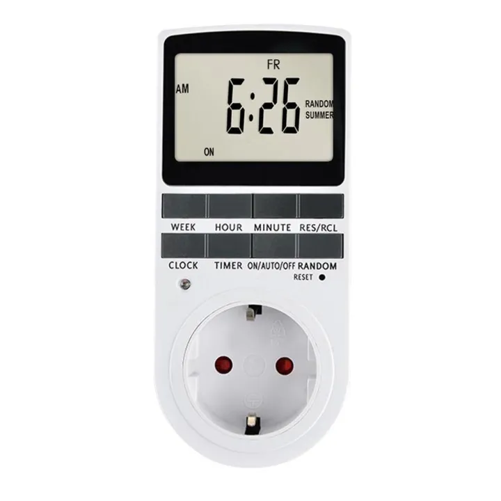 Pack of 1 Digital Plug-in Timer Socket LCD Display 10 Programmable ...