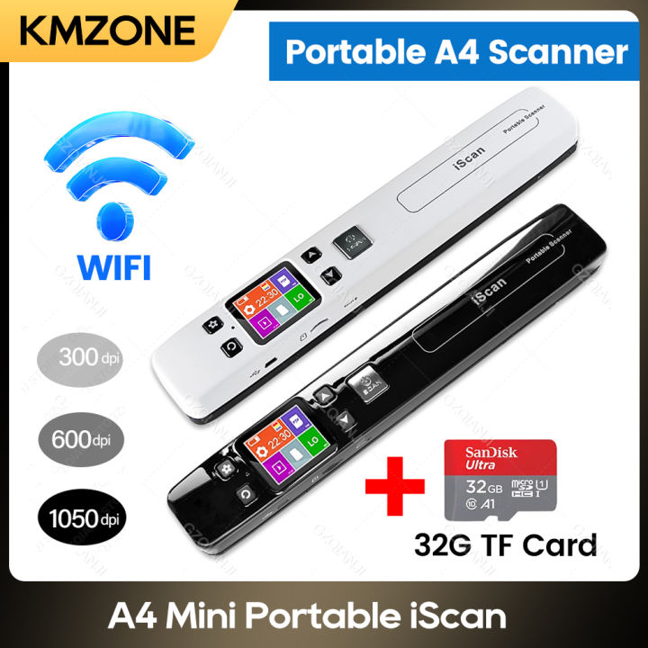 WiFi iSCAN Wireless Mini Portable A4 Document Scanner with 32G TF Card Images JPG PDF Formate Reader Pen 1050 dpi USB Wired