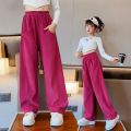 Girls Pants Spring Autumn Korean Style Cotton Boy Girl Loose Pants Cargo Pants Children's Casual Sports Pants 5-14Y.