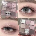 Dikalu 9-color New Korean Eyeshadow Palette Tray Pure Sweet Cool Ash Crushed Diamond Smoked Eye Shadow Plate Women's Makeup. 