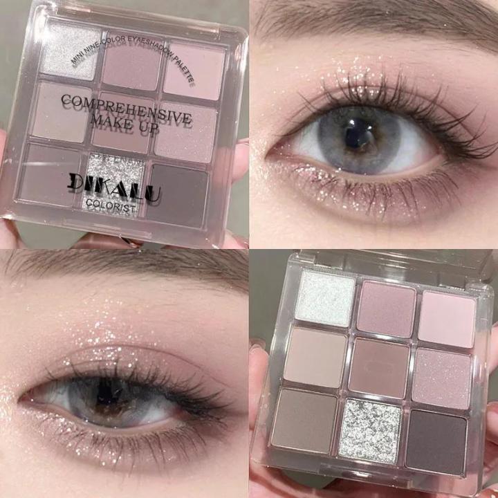 Dikalu%209-color%20New%20Korean%20Eyeshadow%20Palette%20Tray%20Pure%20Sweet%20Cool%20Ash%20Crushed%20Diamond%20Smoked%20Eye%20Shadow%20Plate%20Women's%20Makeup%20-%20Image%202