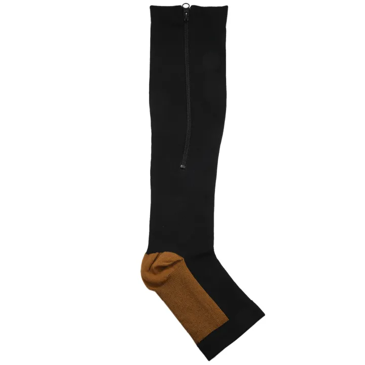 2X%20Compression%20Stockings%20Nylon%20Zipper%20Compression%20Sock%20Leg%20Knee%20Support%20Open%20Toe%20Varicose%20Veins%20Stretch%20Socks(Black)XXL%20-%20Image%202