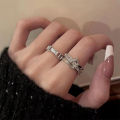 2PCS Letter D Adjustable Silver Color Ring Niche High-end Personality Light Luxury Open Index Finger Rings Fashion Women Jewelry Watty Store. 