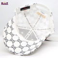 White Embroidery logo Cotton Curved Visor Cap.