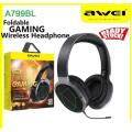 AWEI A799BL PUBG Call of Duty Mobile Free Fire Mobile Legend Foldable Gaming Wireless Headphone Over-Ear Gaming Headset.