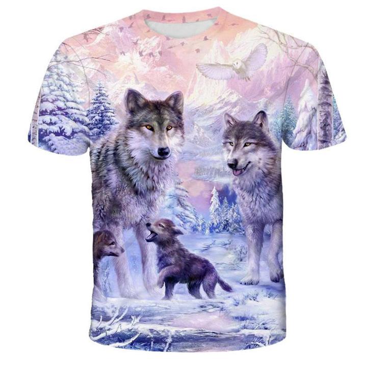 Summer 3D Cool Style Wolf Graphic t shirts For Men Fashion