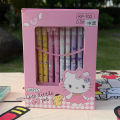 Cute ins wind pull hat boxed gel pen erasable pen blue sanrio series cartoon pen student set black.