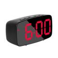 Smart Digital Alarm Clock Bedside,Red LED Travel USB Desk Clock with 12/24H Date Temperature Snooze for Bedroom,Black. 