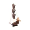 Coconut Shell Made Three Sailing Boat Showpiece - Wall Decoration.