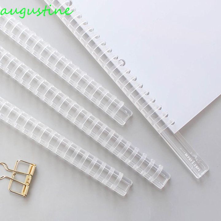 AUGUSTINE Loose Leaf Book Binder Rings Transparent Push-pull File Organizer Office Accessory Paper Collection Clips for Notebook Album Scrapbook Plastic Comb Bindings