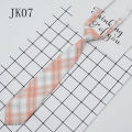 Alien JK Plaid Necktie Cotton Uniform School College Neckwear Small Lazy Ties Shirt Dress Accessories Young Girls Boy Daily Cravat 7CM.