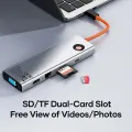 ROCK TR30 Type-C To HDMI VGA Audio USB 3.0 SDTF LAN Multi Splitter Adapter 10 in 1 PD Docking Station HUB. 
