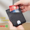 Ultra-thin Carbon Fiber Wallet For Man, RFID Anti-theft Brush Bilfold Credit Card Wallets Clip Credit Card.