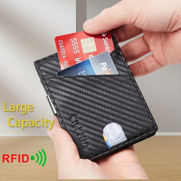 Ultra-thin%20Carbon%20Fiber%20Wallet%20For%20Man,%20RFID%20Anti-theft%20Brush%20Bilfold%20Credit%20Card%20Wallets%20Clip%20Credit%20Card%20-%20Image%204