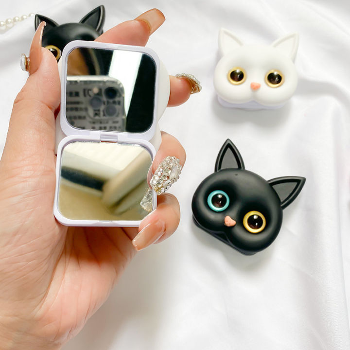 popup socket for phone with mirror 3d cute cat design strong adhesive fashionable