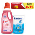 Shinex Floor Cleaner Floral 1 ltr Get Savlon Handwash 170ml Pouch Free (Ocean Blue). 