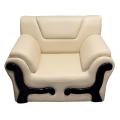 Single Seater Rolled Arm Leaqueared Sofa High Quality Artificial Leather Armchair White and Off White. 