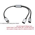 Portable USB C Male To Double USB C Female Splitter USB Y Splitter Cable Type C Hub For Type C Devices Gaming Handle.