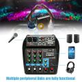 BT Sound Mixing Console Record 48V Phantom Power Monitor AUX Paths Plus Effects 4 Channels Audio Mixer with USB. 