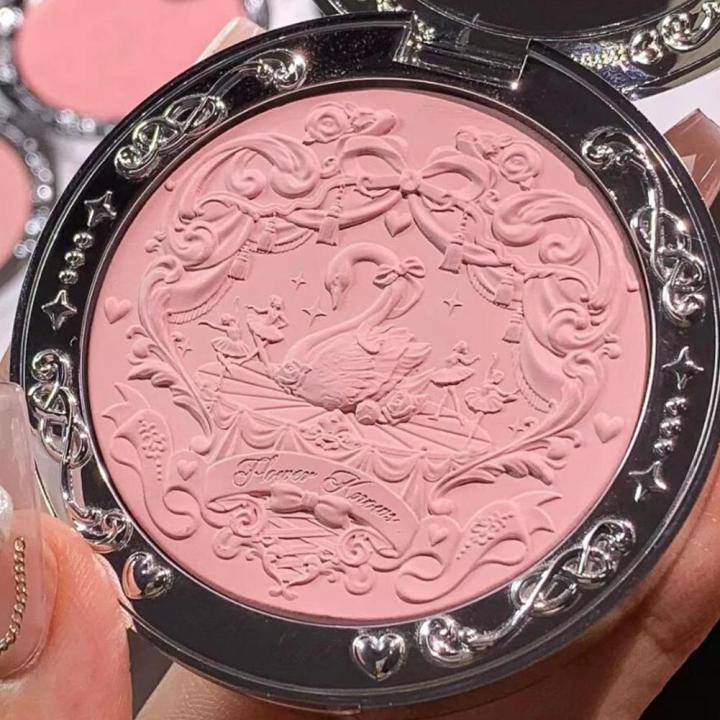 %E3%80%90The-Best%E3%80%91%20Flower%20Knows%20Swan%20Ballet%20Blush%20Palette%20Matte%20Pressed%20for%20Peachy%20Cheeks,Natural%20Blush%20Palette%20with%20Embossed%20Design%20-%20Image%202