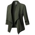 NEW Oversize Office Ladies Notched Collar Women Blazer Solid Autumn Jacket Pleated Sleeve Casual Female Suits Coat 10 Colors. 