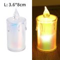 【NEW】 4/1Pc LED Colorful Tear Candle Lamp Simulation Electronic Candle Battery Operated Flameless Candle Light Wedding Christmas Decor.
