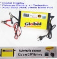 Automatic Battery Charge 12v and 24v 20AH Battery Charger Digital Display, Auto Stop When Battery Full,Fast and Efficient Charging for Multiple Battery Types. 