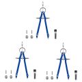 ARELENE 3X Professional Compass, Compass Geometry Set with Lock, Math and Precision Compass, Metal and Durable Tool (Blue). 
