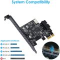 PCI-E 1X To USB 3.2 GEN1 5Gbps 20Pin Front Panel Header (To Type-C Front Panel Header) Front Panel Connector Riser Card. 