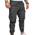 Men Casual Solid Colorckets Waist Drawstring Ankle Tied Skinny Cargo Pants celana panjang pria salopette homme Trendy.