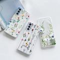 Cute Flower Painted Phone Case for Samsung S24 S22 S21 S20 FE Ultra Clear Silicone Cases for Samsung Galaxy S23 Plus Ultra Shell. 