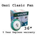 Gazi Clasic 36 Inch Ceiling Fan -5 Year Repless Warranty.