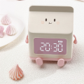 1 PCS Milk Carton Alarm Clock Wind Milk Carton Electronic LED Smart Clock Bedroom Bedside Dormitory Student Clock Pink.