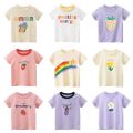 Kids T Shirts Summer Boys Girls Children Short Sleeve T-Shirt P2023rint Baby Boy Child Girl Tees White Yellow Toddler Clothing Tops.
