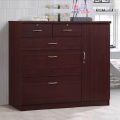 Dark brown color Wardrobe, sideboard side storage cabinet with 5 drawers and 4 shelves Cabinet by Nice Shop 48/54. 