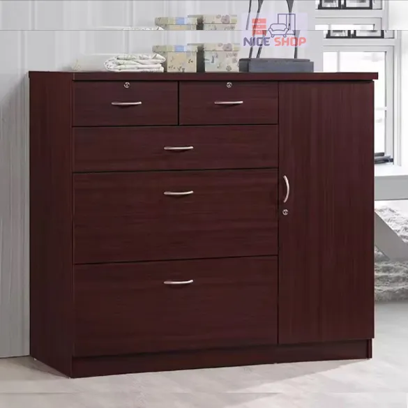 Dark%20brown%20color%20Wardrobe,%20sideboard%20side%20storage%20cabinet%20with%205%20drawers%20and%204%20shelves%20Cabinet%20by%20Nice%20Shop%2048/54%20-%20Image%202