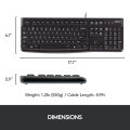 Logitech K120 Wired Keyboard for Windows, USB Plug-and-Play, Full-Size, Spill Resistant, Curved Space Bar PC/Laptop - Black - Keyboard - Keyboard. 