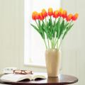 10pcs/lot PU single small silk Tulips Artificial Silk Tulips Flores Bouquets flowers for house Wedding decoration cheap Flower.