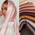 Fashion Style Crinkle Silk Satin Hijab Chiffon Muna Satin Hijabs Headscarf Shawl Wrap Cover Head.