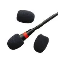 High-Quality Black Foam Microphone Windscreen Cover, Washable, Soft Sponge, Ball Shape, Universal Plug for Live Sound & Stage Equipment.