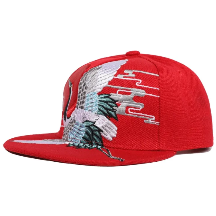 New%20Women's%20Hats%20Chinese%20Style%20Embroidery%20Crane%20Curved%20Brim%20Caps%20Fashion%20Versatile%20Baseball%20Cap%20Spring%20and%20Summer%20Sun%20Hat%20-%20Image%202